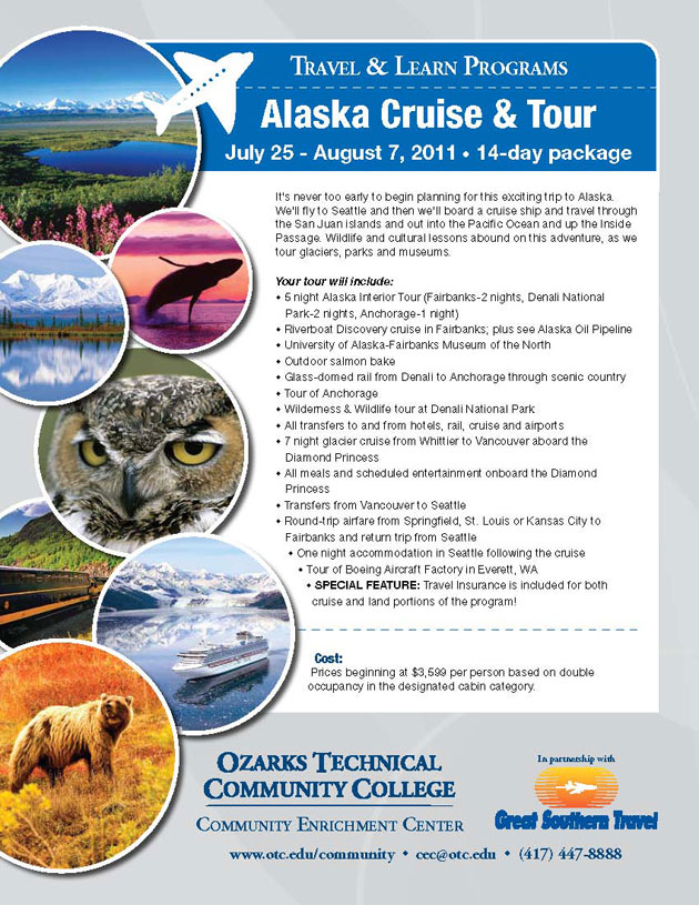 Digital Color Printing Example: Alaska Cruise & Tour Flyer