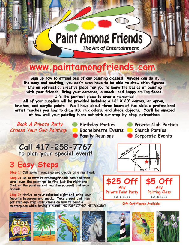 Digital Color Printing Example: Paint Among Friends flyer