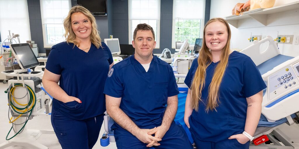 Three Ozarks Tech Respiratory Therapy students are depicted