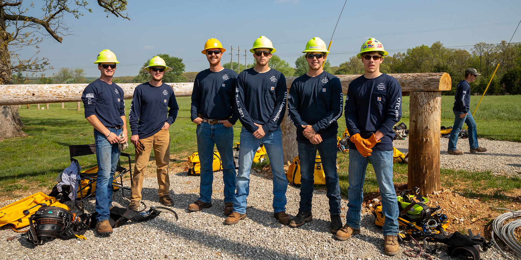 A group of Ozarks Tech students are depicted at the Lineworker Rodeo at the Lebanon campus