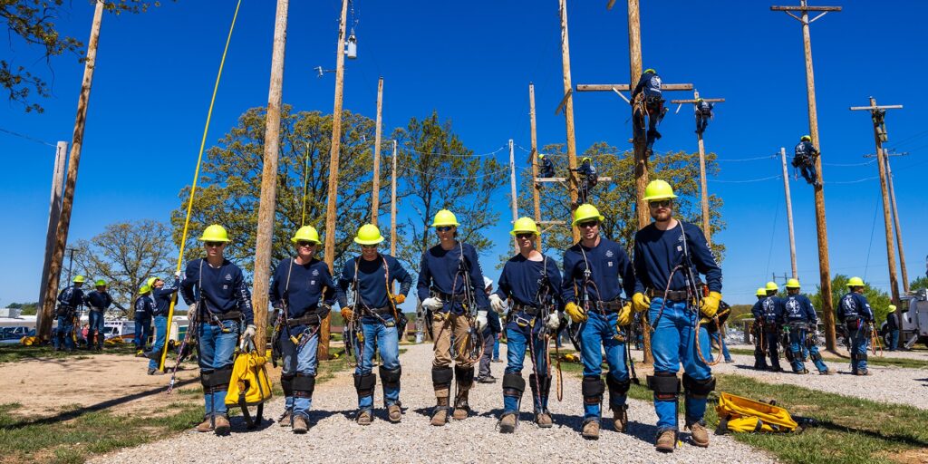Ozarks Tech Lineworker students are depicted attending the third annual Lineworker Rodeo