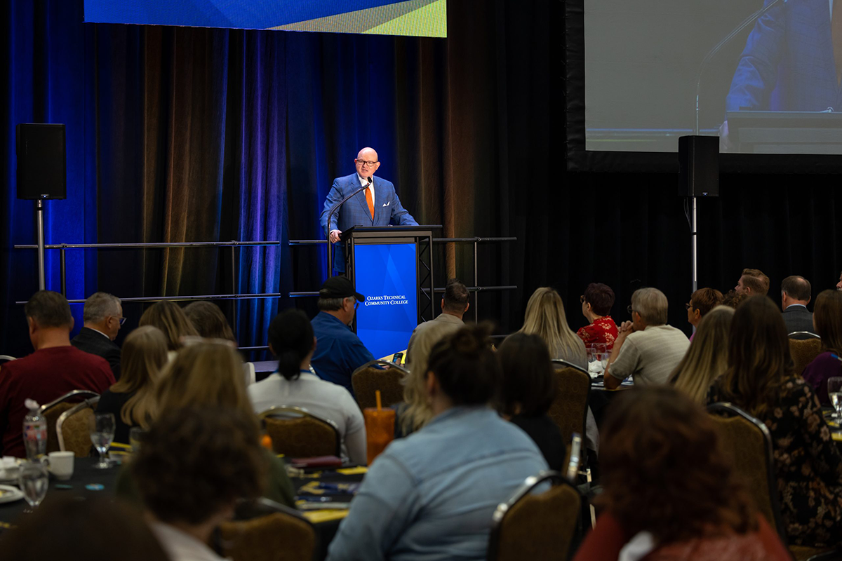 Dr. Higdon speaking at College Development Day