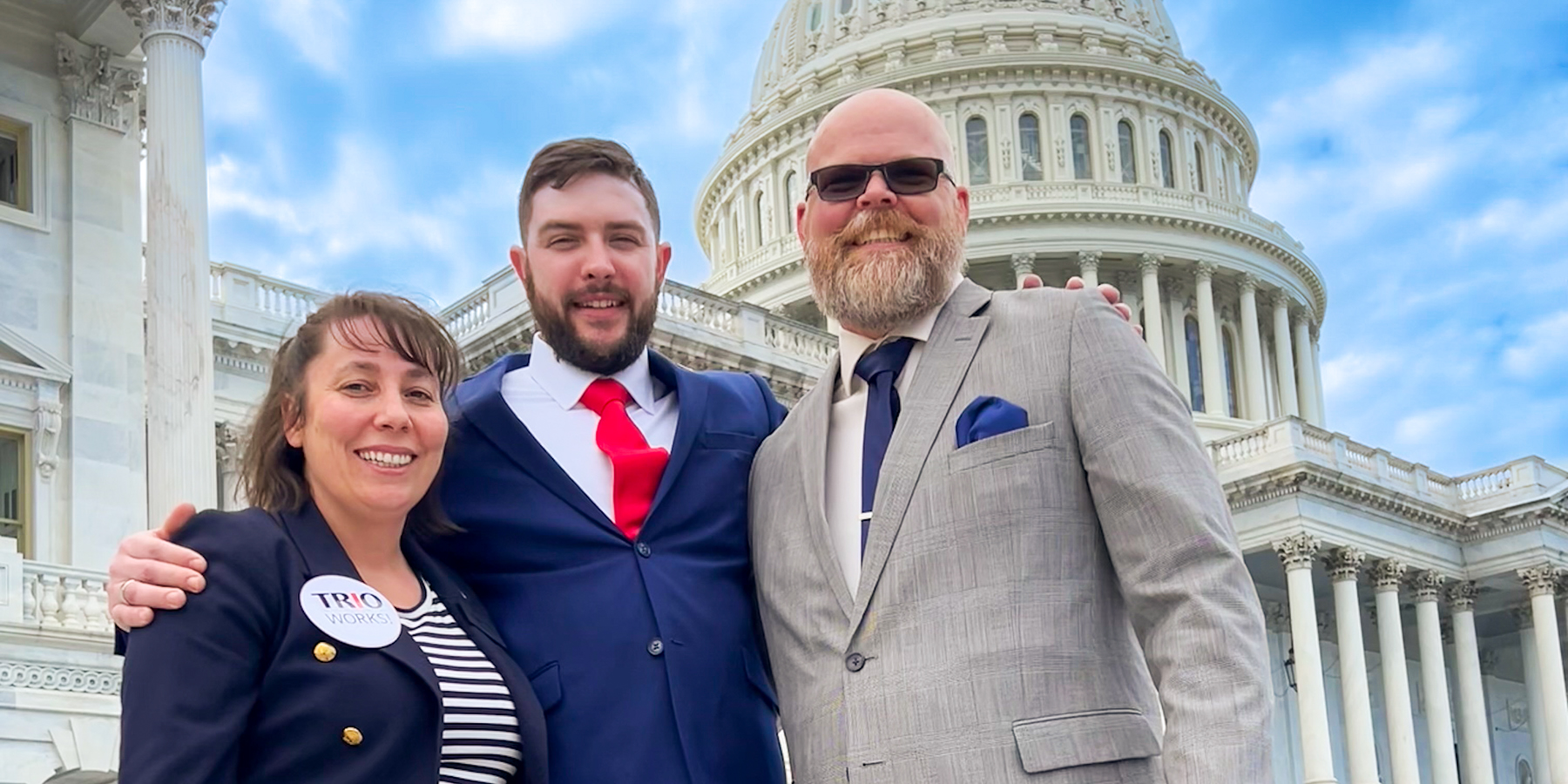 Ozarks Tech alum Travis Brown is depicted with Veterans Upward Bound staff Michelle Ciesielski and Josh Boley in Washington D.C.