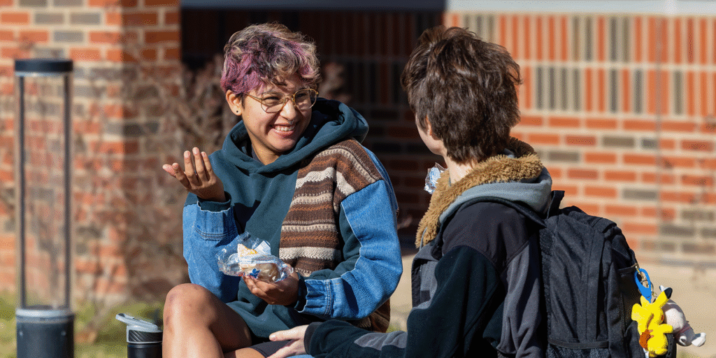 Two students talking