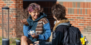Two students talking