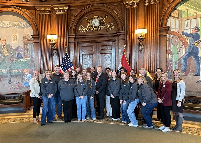 rootEd students visit with Governor Mike Kehoe at the Missouri State Capitol