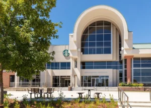 Exterior shot of the Ozarks Tech Information Commons building on the Springfield campus