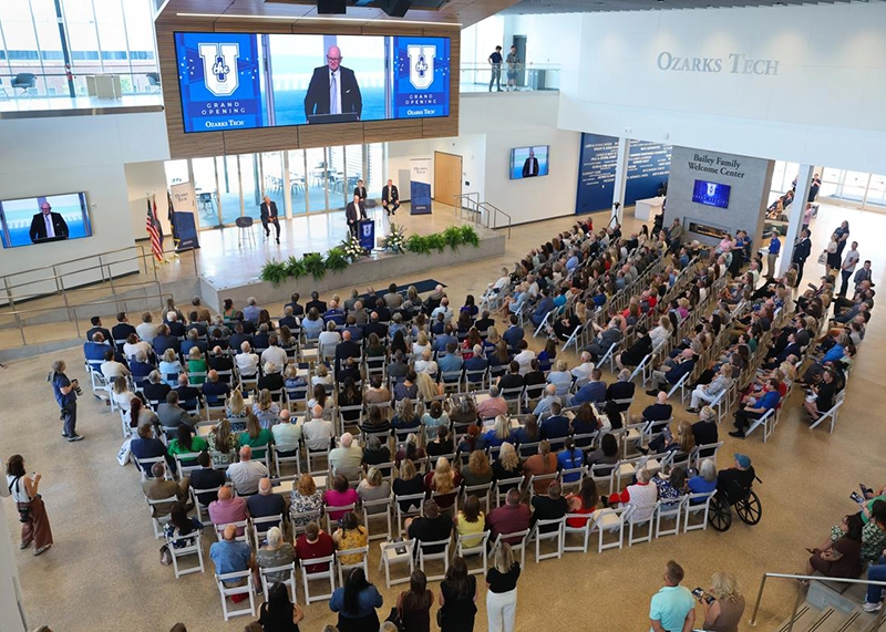 Community gathers in a crowd for Parson Student Union Grand Opening
